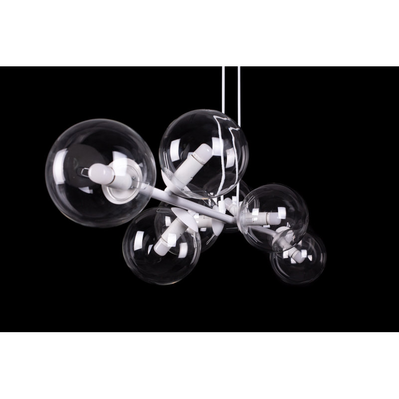 Colbert 8 - Light Kitchen Island Pendant, Transparent, White