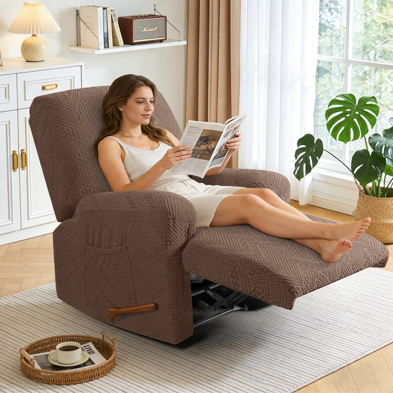 Housse pour fauteuil inclinable 3 pièces Harriet, Brun