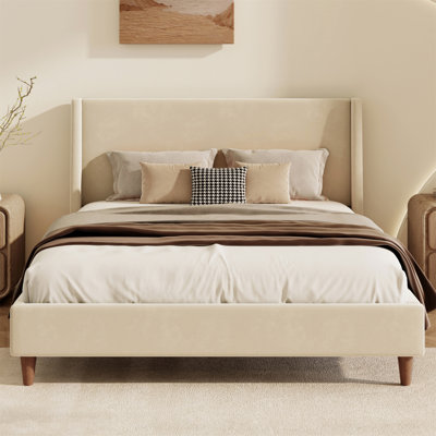 Lit plateforme tapissier sans sommier