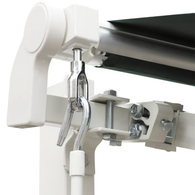 Auvent rétractable 10 pi x 8 pi Et eau - tissu, cadre en aluminium. Manivelle manuelle pour un ajustement facile. Utilisation multi-surfaces de patio. Protège de la chaleur du soleil. Convient à une terrasse, un balcon ou une cour. Emplacement polyvale