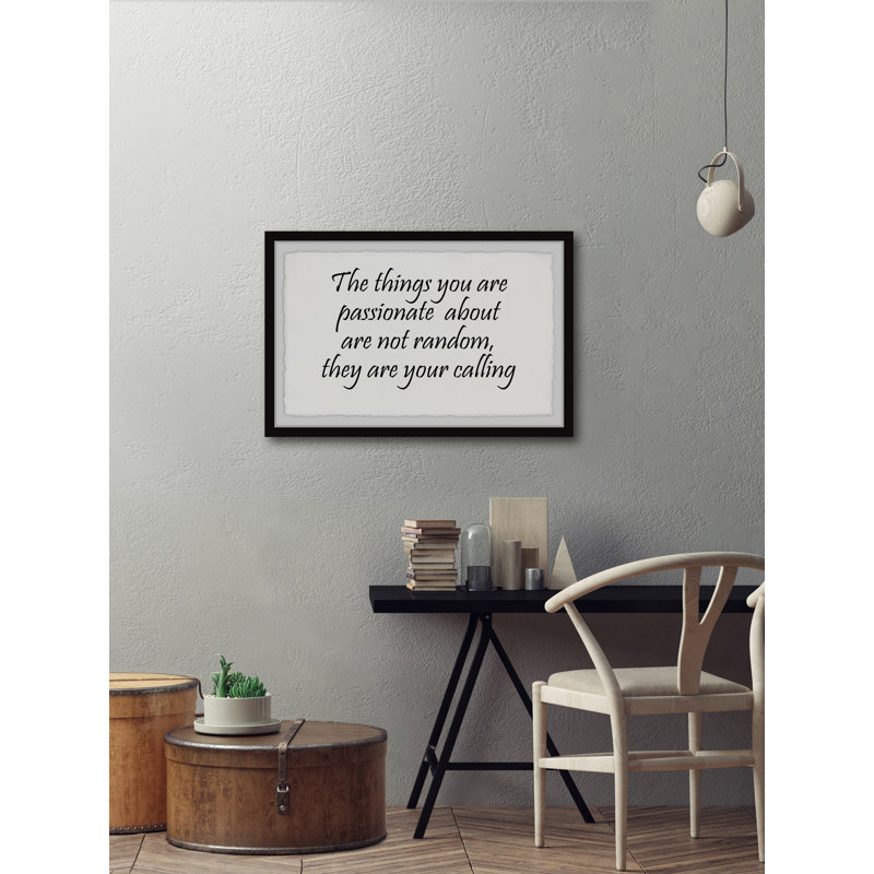 «Your Calling» par Marmont Hill - reproduction d'art textuel sur papier encadré, H 8 po x l 12 po x P 1,5 po