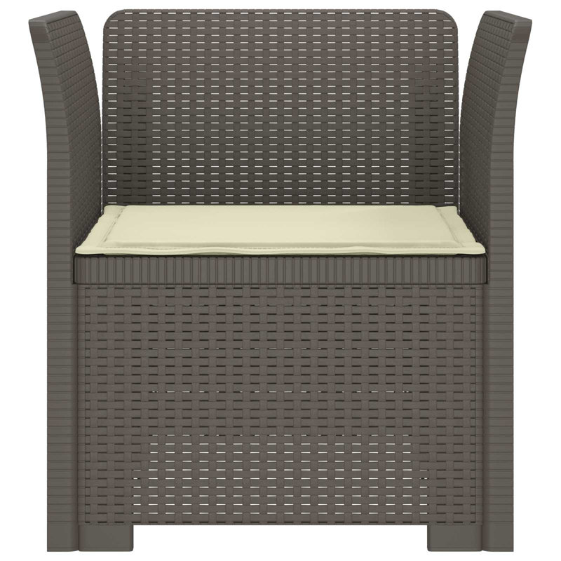 Outdoor Lounge Chair with Cushions, Cream, Light Grey