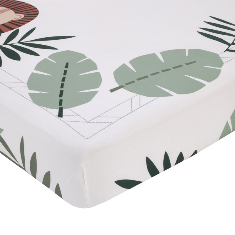 Drap-housse pour lit de bébé NoJo Jungle Paradise Midcre Mini & Mighty Green