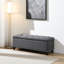 Repose-pieds avec rangement, banc de rangement avec charnière à fermeture sécuritaire, repose-pieds capitonné en lin-751346914