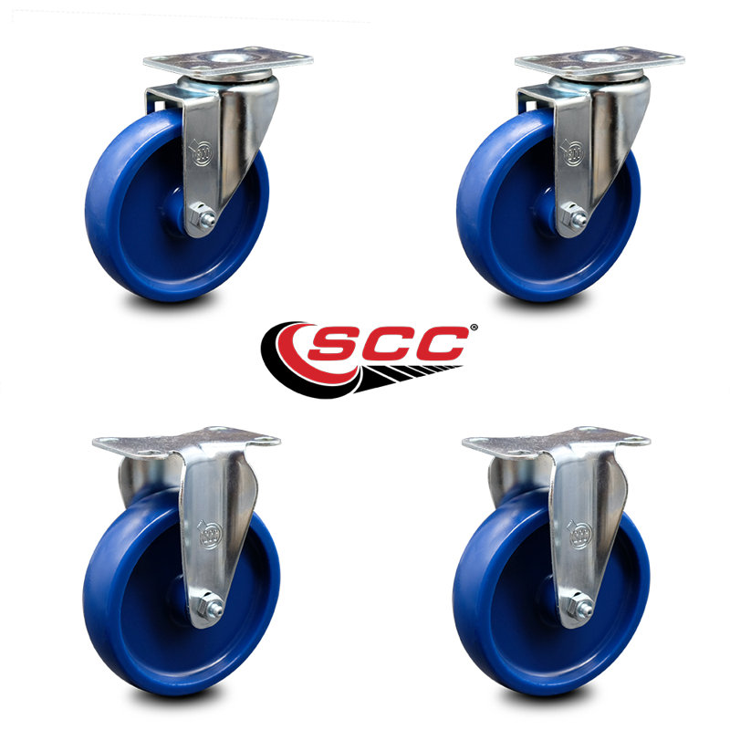 4 Piece Solid Polyurethane Caster Set