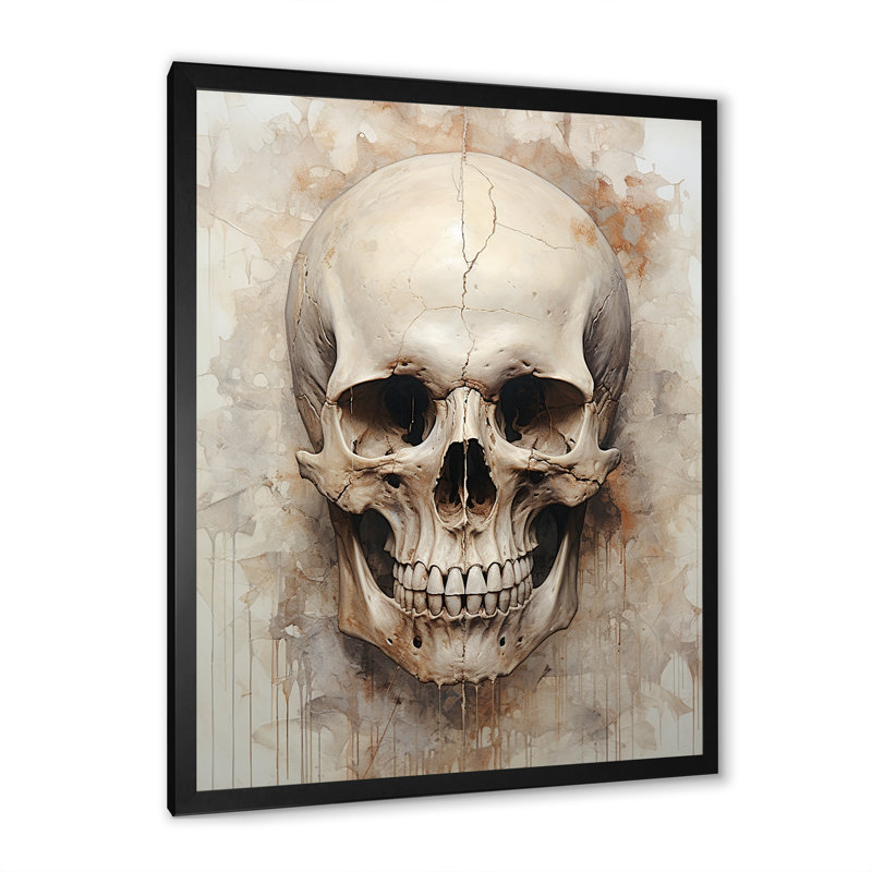 Crânes résonnants II sur toile, Cadre simple noir, H 44 po x l 34 po x P 1,5 po