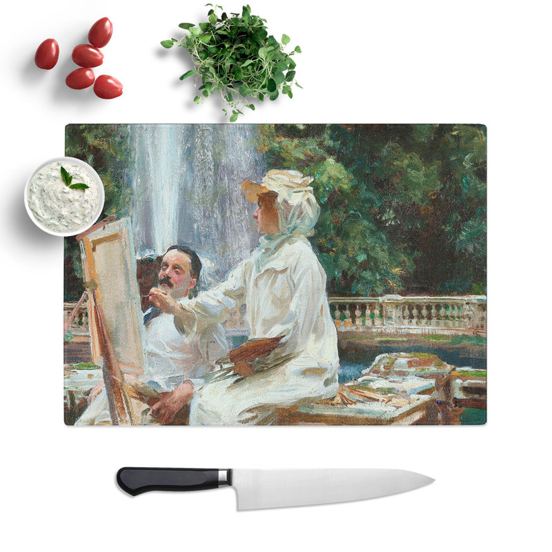 The Fountain Villa Torlonia by John Singer Sargent Chopping Board, 28.5cm W x 39cm L