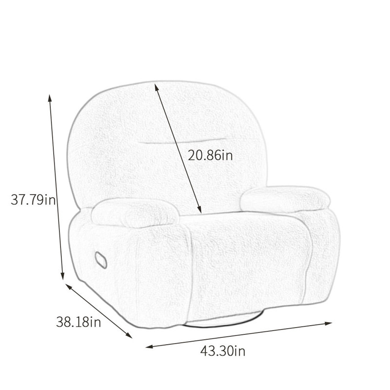 Nolee Upholstered Swivel Recliner, Cream