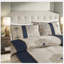 Ensembles de literie en jacquard bleu marine luxueux, édredon en polyester, décoration de chambre élégante