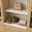 Armoire de rangement de 94,5 po de hauteur avec portes en verre, tablettes ouvertes et 9 tiroirs