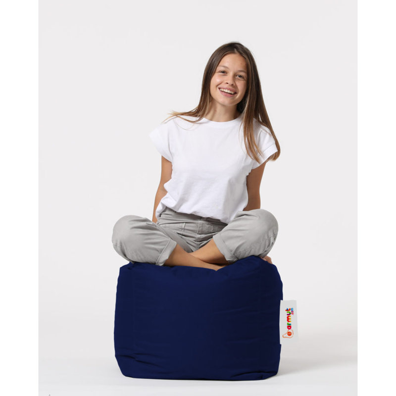 Modern Garden Pouffe, Dark Blue, 17.7 x 17.7 x 17.7 Inches | 100% Polyester Fabric, Waterproof, Filled with 100% Original Bead Styrofoam | Hidden Zipper System, Stylish & Functional Seating for Outdoor & Indoor Use