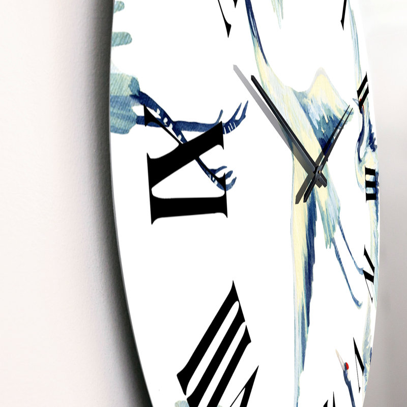 Asian Crane Bird - Horloge murale traditionnelle, Grand