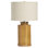 25.5" Wood Table Lamp With Oat Shade