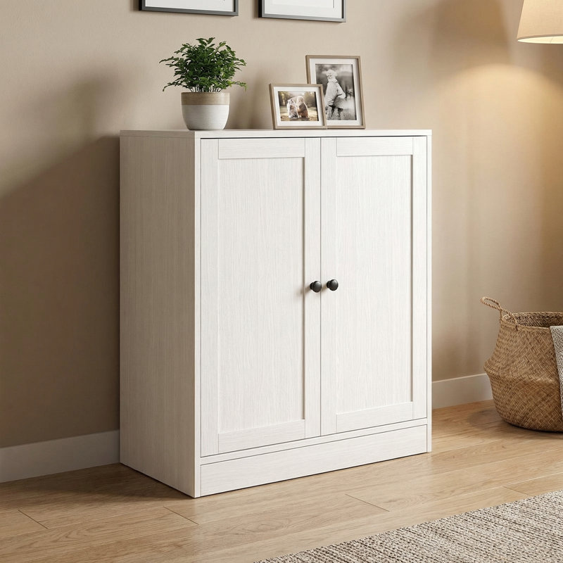 31.5"H X 23.6"W X 15.8"D Tall 2 - Door Accent Cabinet, White
