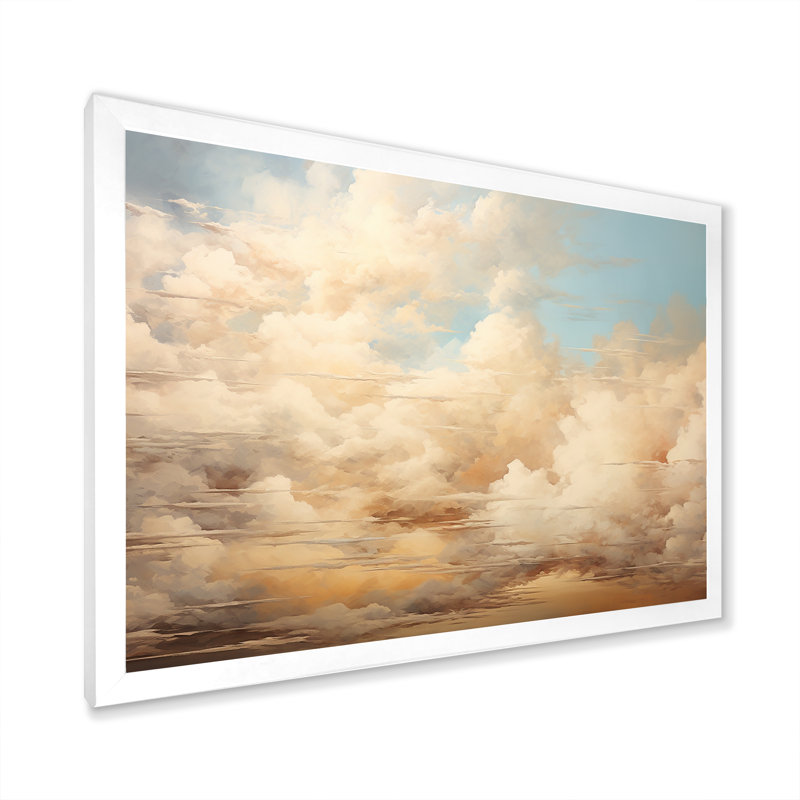«Beige minimalisme», impression sur toile, Cadre photo blanc, H 34 po x l 44 po x P 1,5 po