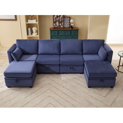 U-Shaped Sectional Sofa Couch With Storage