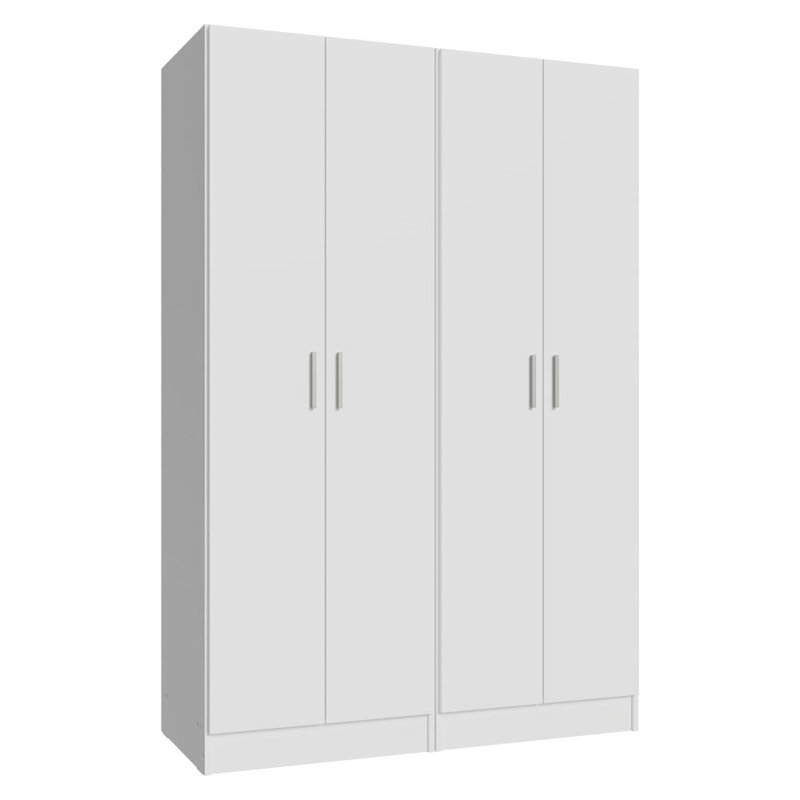  Ensemble de rangement de garage 4 portes 8 tablettes utilitaires L 47 po Unité d'organisation en bois pour le garage et les outils 6 tablettes réglables anti-basculement - blanc
