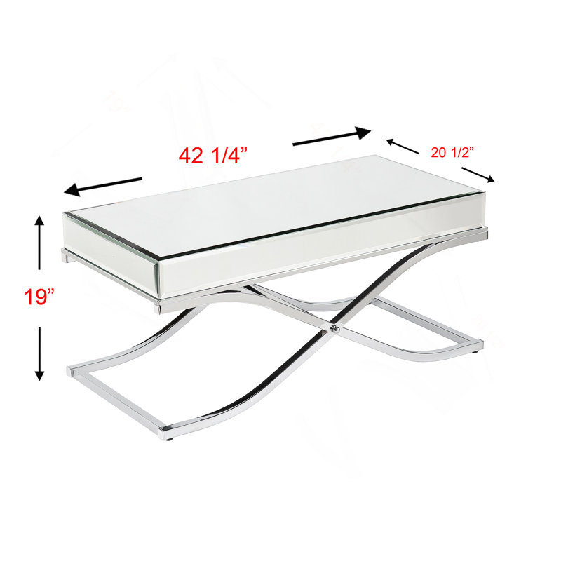Mirrored Cocktail Table - Chrome