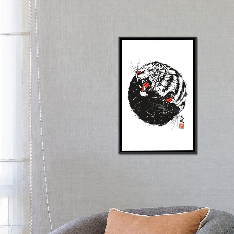 Japon, Japon, reproduction d'art sur toile encadrée, Noir, Impression sur toile flottante sans passe-partout