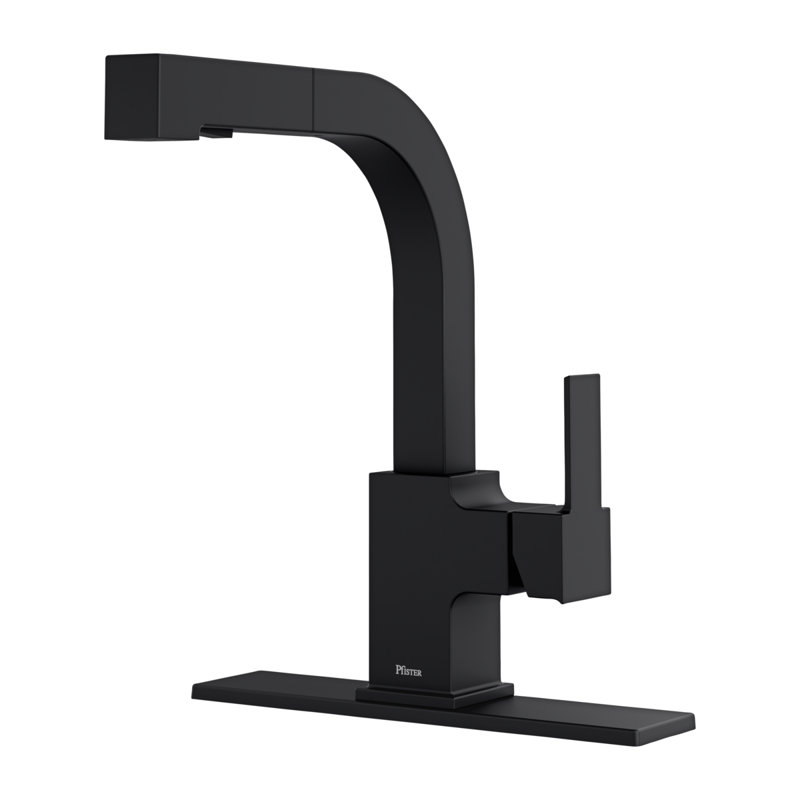 Robinet de cuisine à poignée simple Arkitek, Noir mat