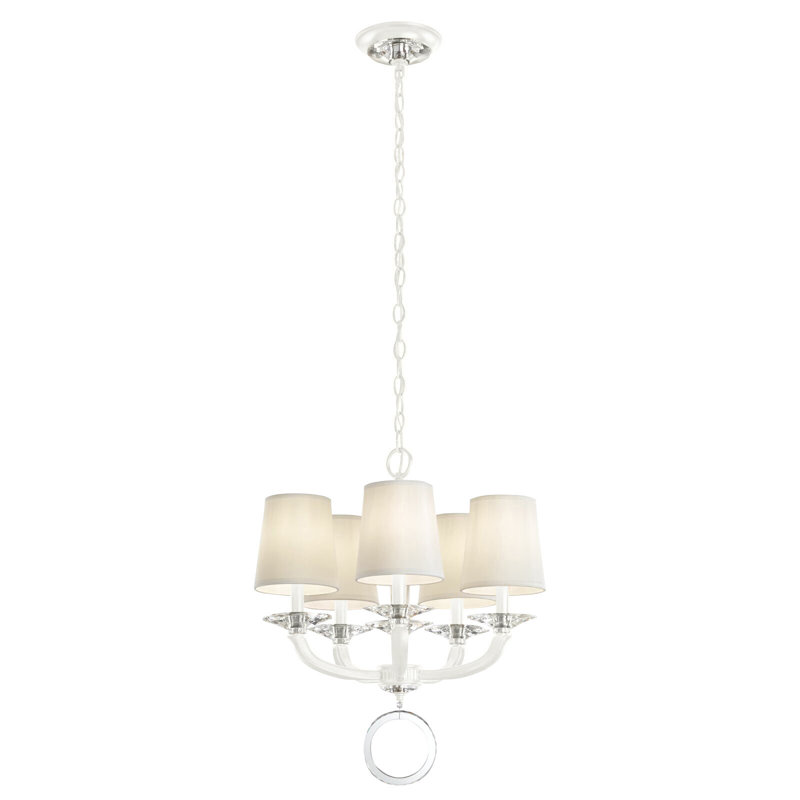 Emilea 5 - Light Glass Chandelier, White