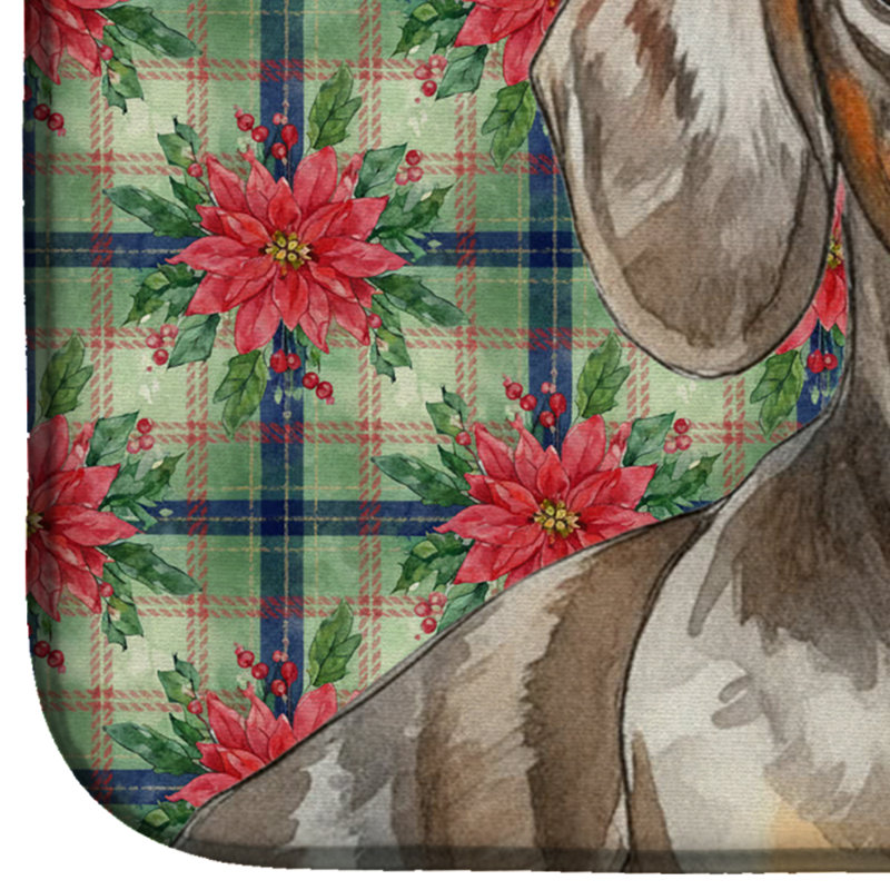 Tapis de vaisselle Dapple Dachshund Christmas PoinsettIas