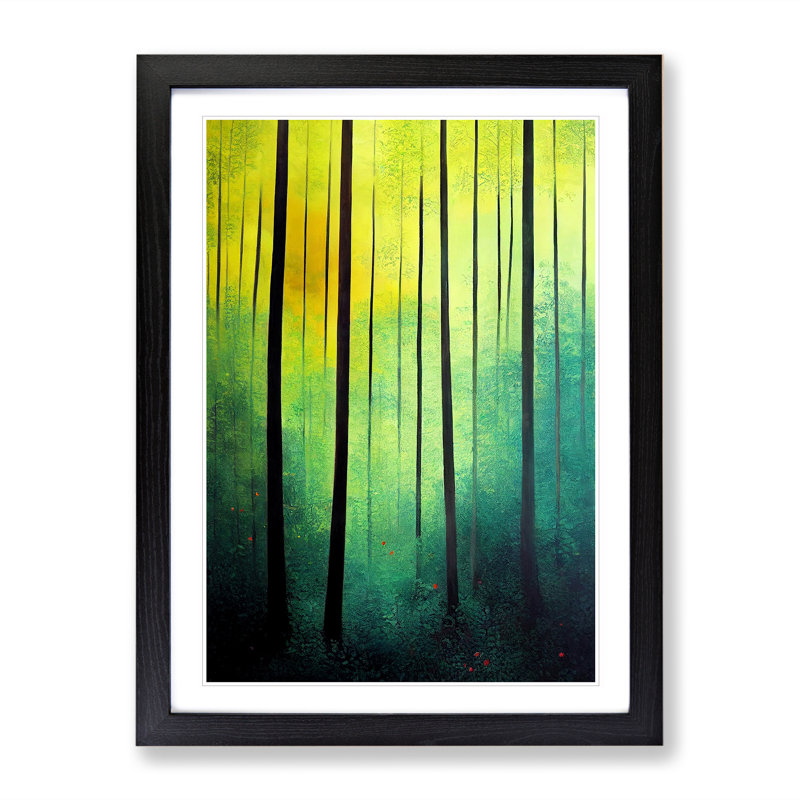 Forest No.2 - Single Picture Frame Painting, Black, 34cm H x 25cm W x 2cm D
