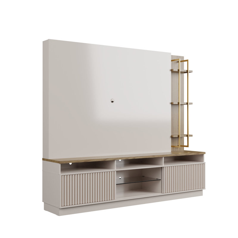 Leodhas Entertainment Center for TVs up to 50", White, 85.27" W