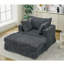 Chaise longue surdimensionnée en velours côtelé avec repose-pieds-1630639333