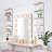  Sorbus LED Light Display Shelf - Vertical 5 Tier Wall Shelf Unit with 2 Hooks, Column Utility Shelving, White-110139207