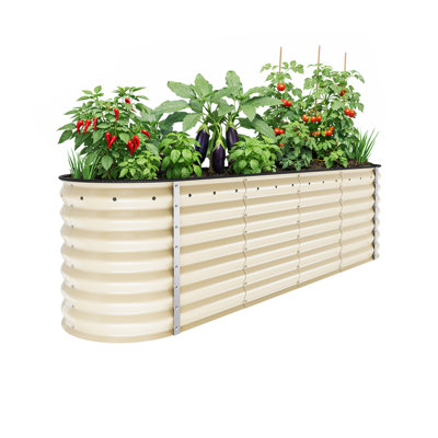  9 In 1 Large Galvanized Metal Raised Garden Bed With Gloves