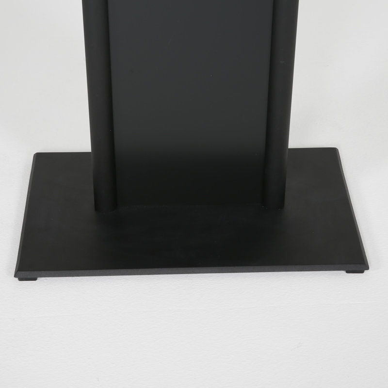 Black Aluminum and Tempered Glass Floor Standing Podium