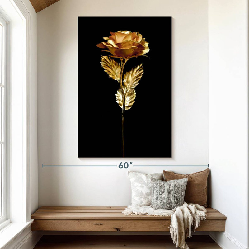 Golden Rose Flower, 51" H x 34" W