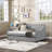 Upholstered Daybed with Trundle, Wood Frame with Tufted Buttons and Copper Nails-187785510
