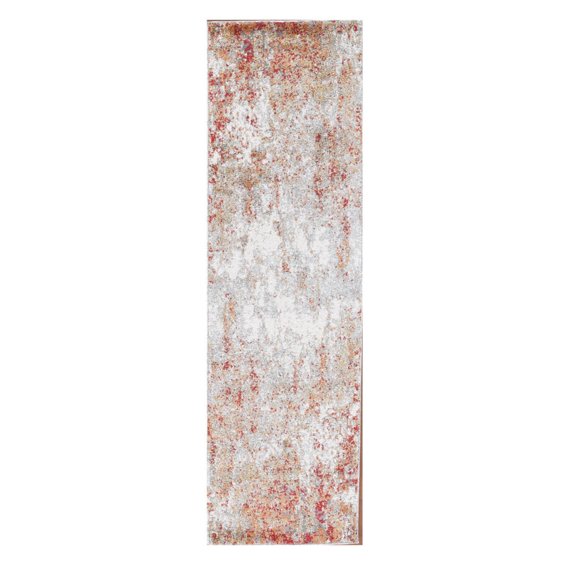 Tapis de couloir abstrait 8 pi Ivoire