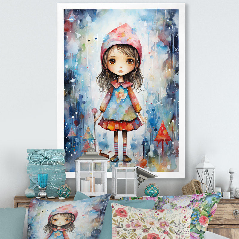 Mignon décorations de Noël pour enfants IV - Art mural, Encadrement doré, H 32 po x l 16 po x P 1 po