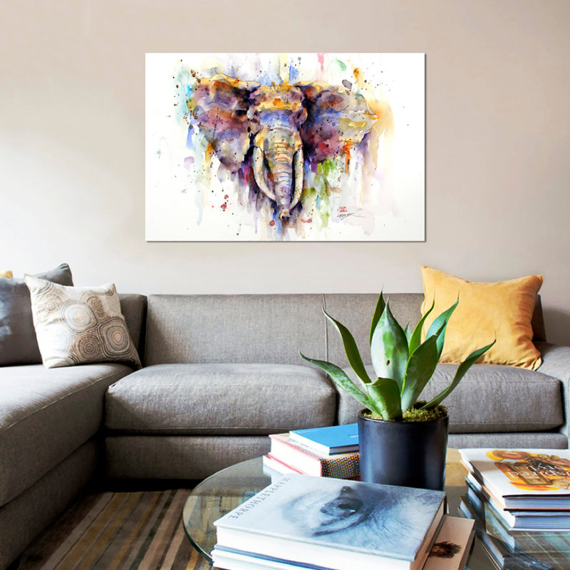 Elephant by Dean Crouser - Painting on Canvas, 66.04 cm H x 45.72 cm W x 1.91 cm D, No Frame