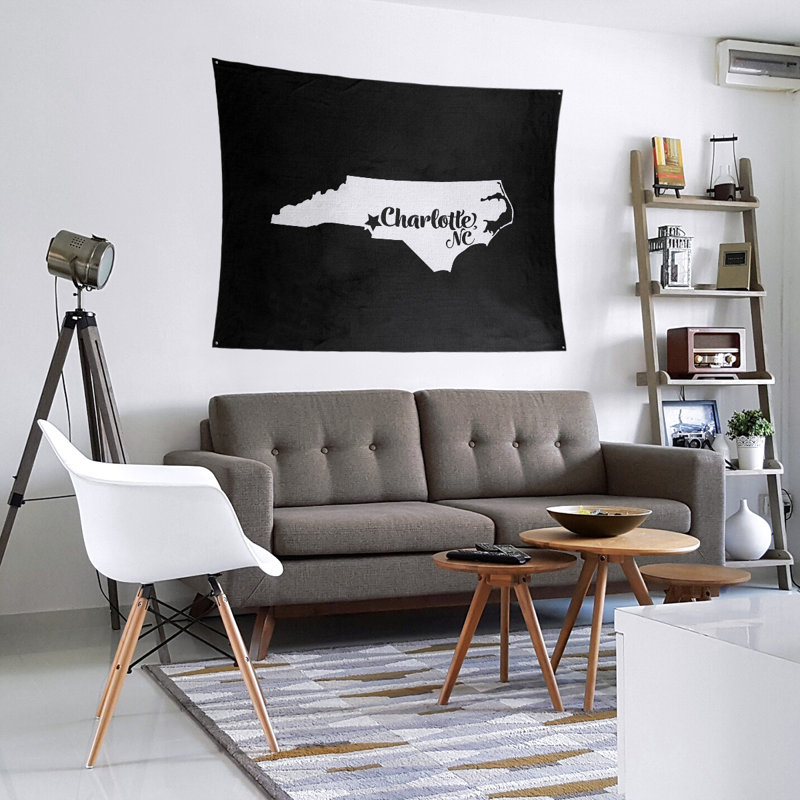 Tapisserie Charlotte, Caroline du Nord, H 88 po x l 104 po, Noir