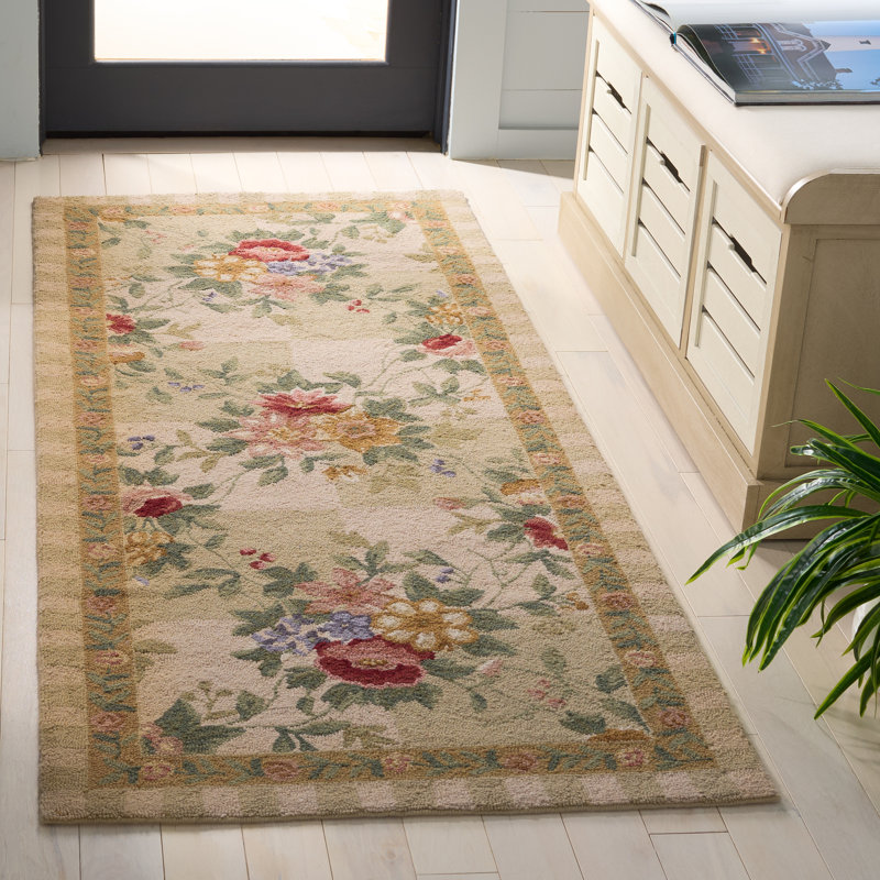 Chelsea Hand Hooked Wool Pile Floral Rug, Runner 2'6" x 6'