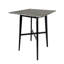 Table de bar, plateau en marbre stratifié Paladina, 42 po, bois d'hévéa, noir