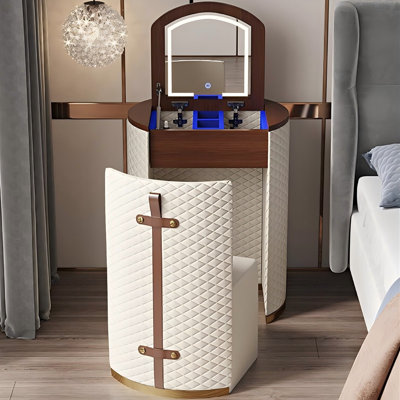23.62"Modern Minimalist Beige Round Vanity