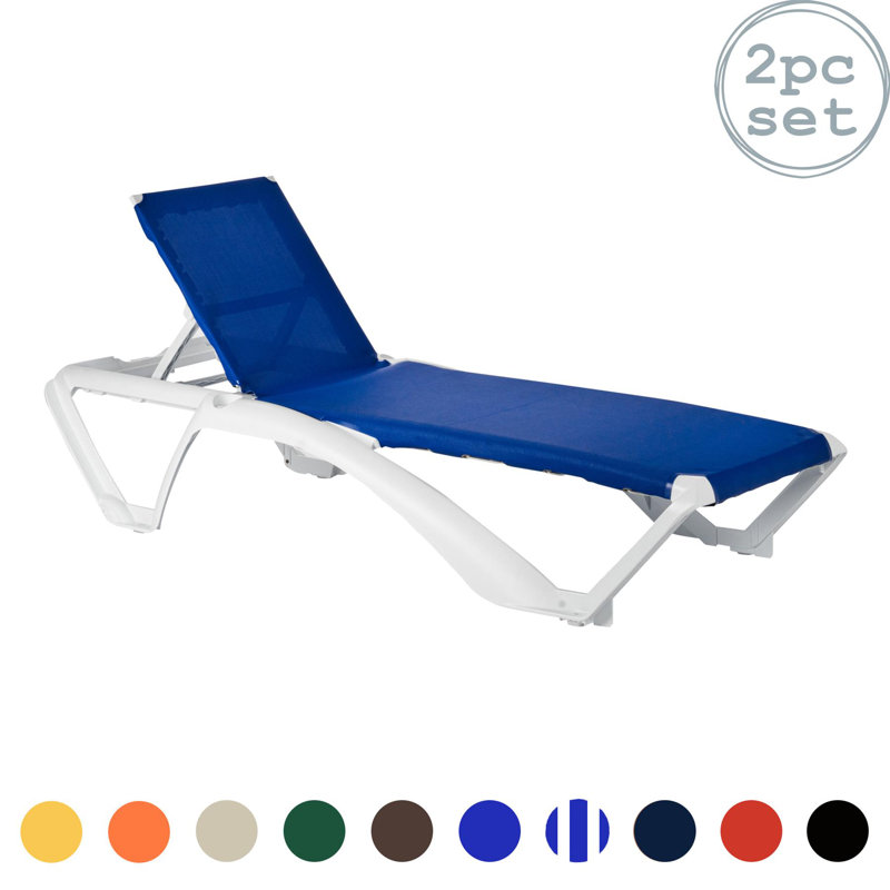 190cm Long Reclining Single Chaise, Blue