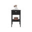 Wenge 1-Drawer Nightstand With Open Shelf-522761815