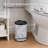 Carrara Noir Small Bathroom Step Trash Can with Lid, 0.8 Gallon, Marble Look
