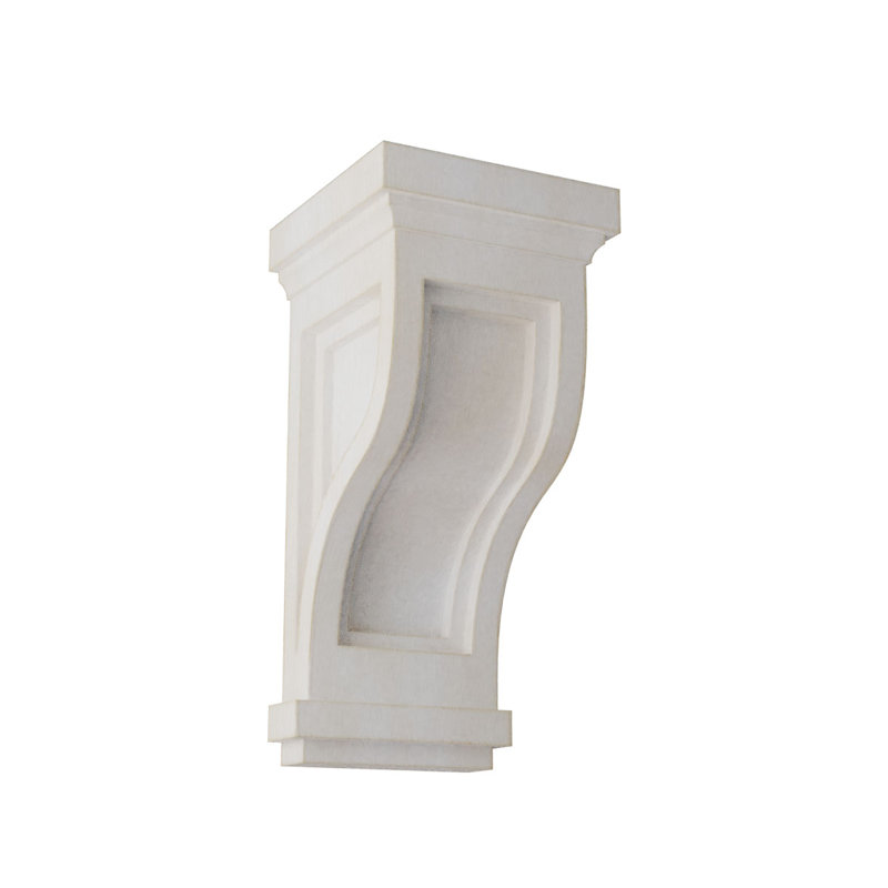 Chalk Dust White Rubberwood Vintage Decor Corbel, 10" Height