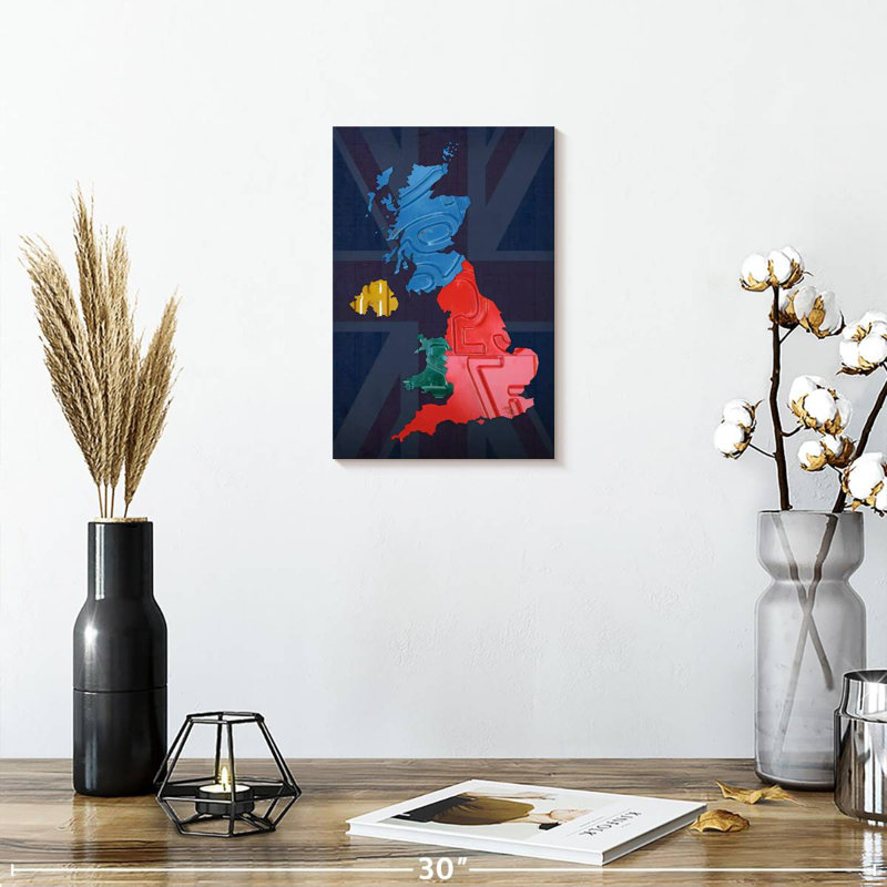 Aliaz UK Map, 12" H x 8" W