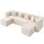 Canapé modulaire en forme de U avec 2 repose-pieds en forme de U Modern Minimalist Cloud 129 po, aucun assemblage requis-1924805801