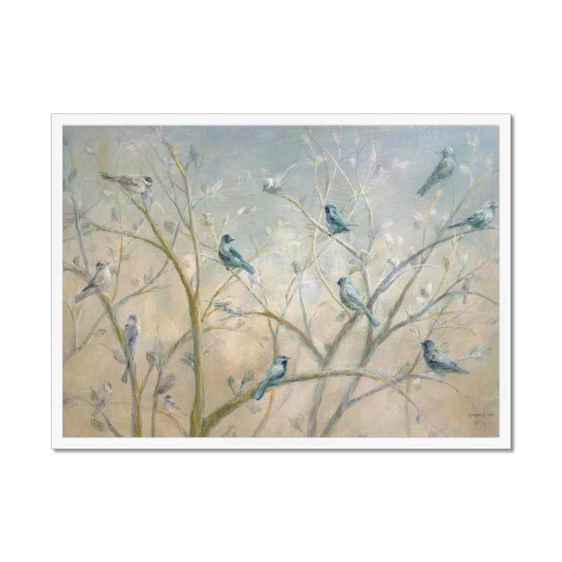 Spring Gathering - Painting, 55cm H x 80cm W, White Framed Paper Print
