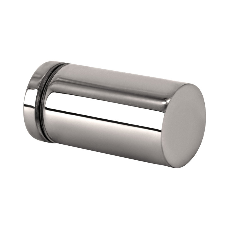 Poignée de porte de douche cylindrique simple face pour vitrage de 1/4 po à 1/2 po (6 à 12 mm) de finition chrome poli