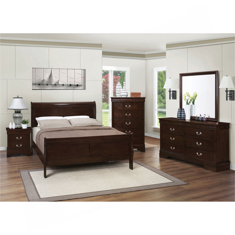 Cappuccino Queen Sleigh Bed, Grand lit